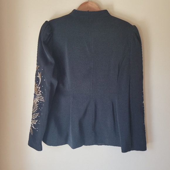**Vintage*** Lisa Rene' rhinestone floral embroidered coat/jacket/blazer - Picture 5 of 15